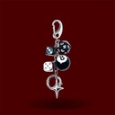 Gothic Y2K Dice Charm Keychain | 8-Ball & Star Pendant